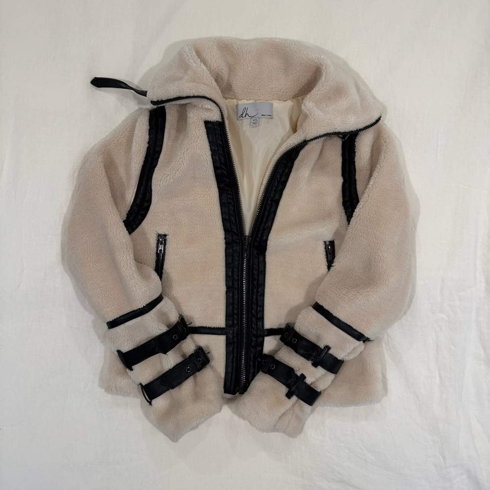 dh New York Faux Leather Shearling Jacket